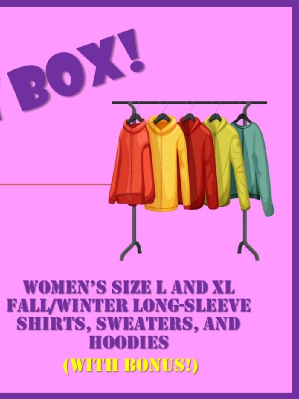 Mystery Box 6 - Fall/Winter Long-Sleeve Shirts, Sweaters, and Hoodies Women’s